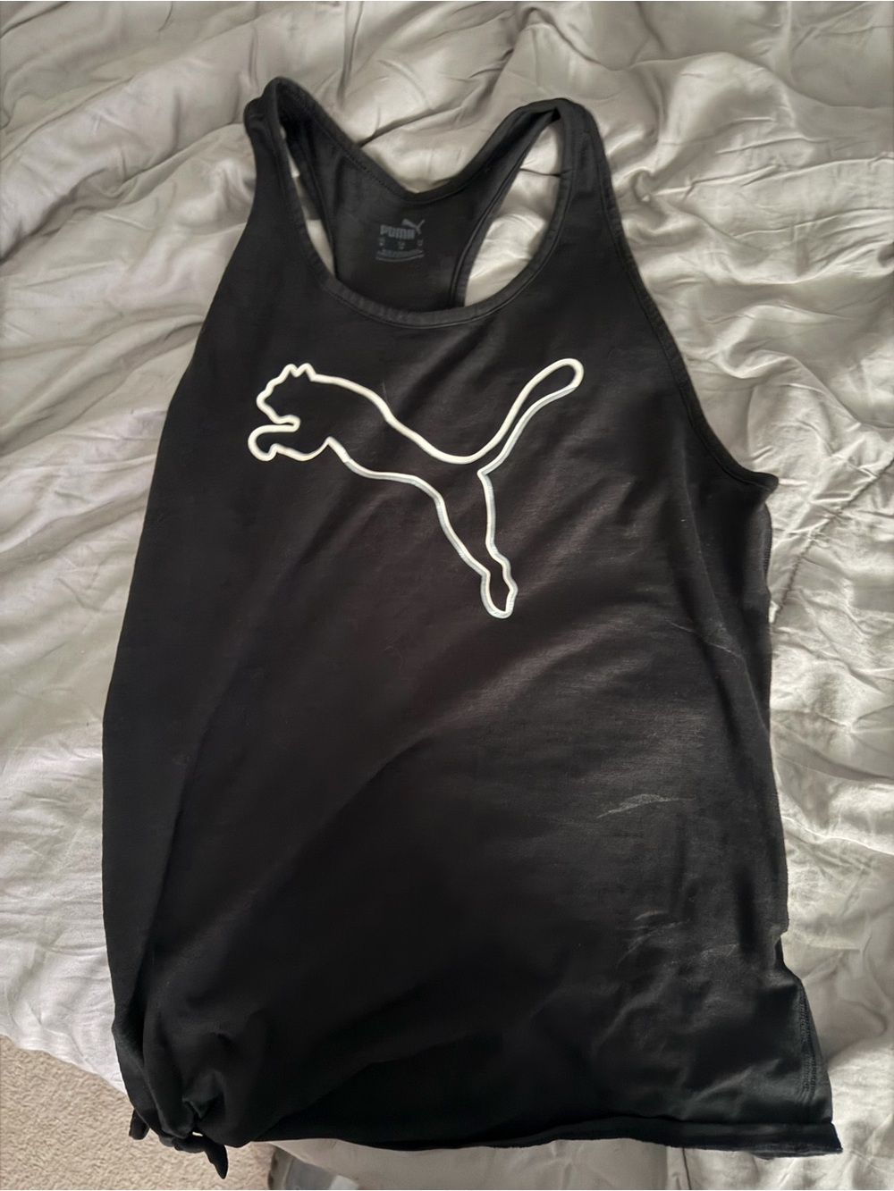 Puma Black Tank Top with White Puma Cat Outline